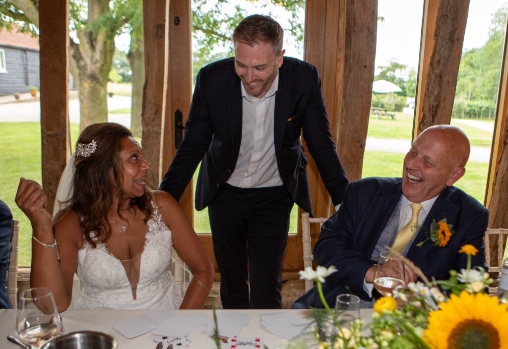 Richard Symes Magician performing magic for the wedding couple