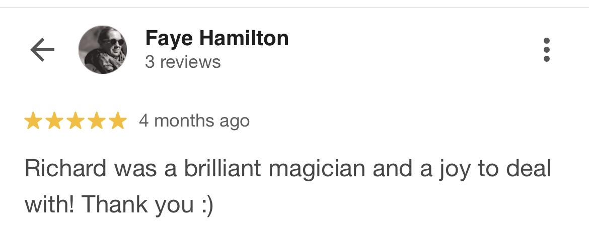 Adult birthday party close up magician recommendation