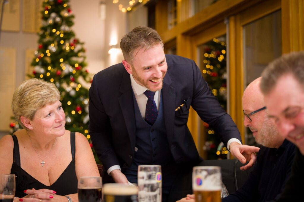 Braintree Golf Club Christmas party guests reacting to close-up magic